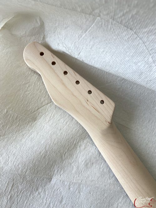 T-Style Replacement Neck / 2 pc. Maple & Indian Rosewood / ROUND HEEL / Chunky C / Compound Radius / Bone Nut (#GIN-3467) - Image 7
