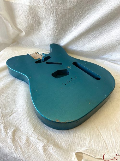 T-Style Body / Swamp Ash / 4 lbs. 13 oz. / Nitrocellulose 'Ocean Turquoise' / Light-Medium Relic (#GIN-3484) - Image 4