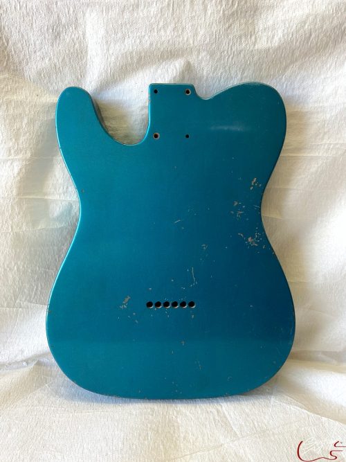 T-Style Body / Swamp Ash / 4 lbs. 13 oz. / Nitrocellulose 'Ocean Turquoise' / Light-Medium Relic (#GIN-3484) - Image 5