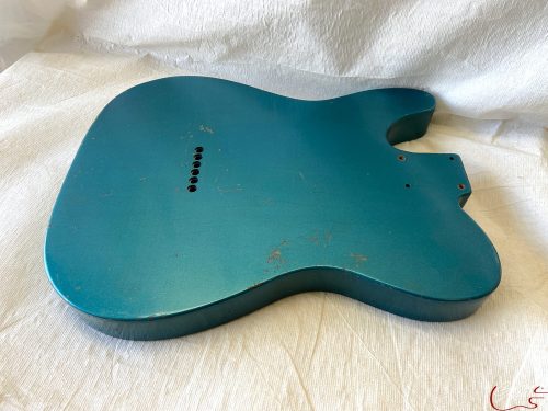 T-Style Body / Swamp Ash / 4 lbs. 13 oz. / Nitrocellulose 'Ocean Turquoise' / Light-Medium Relic (#GIN-3484) - Image 6