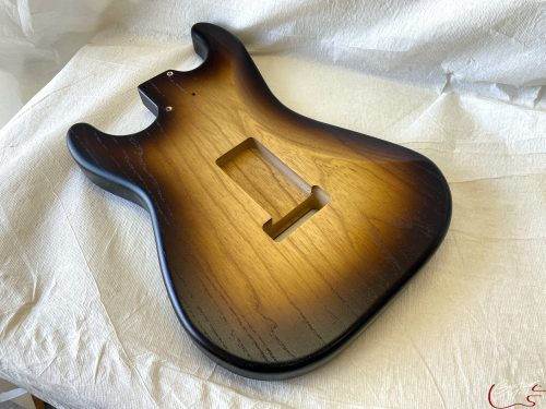 S-Style Body / 1 pc. Ultra Light Swamp Ash / 3 lbs. 2 oz. / Nitrocellulose 'TruGrain™ 'Chocolate Burst' / Closet Clean (#GIN-3487) - Image 7