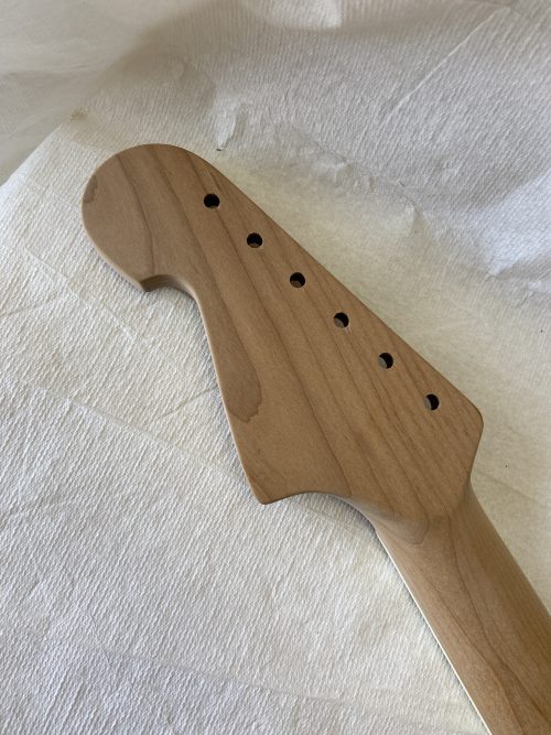 Jazz-Style Replacement Neck / 2 pc. Roasted Maple & Madagascar Rosewood / Cream Binding / Classic C (#GIN-3488) - Image 7