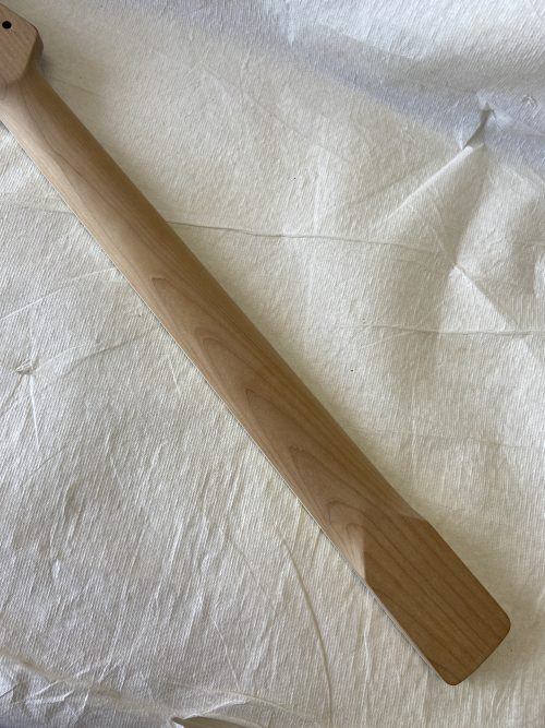 Jazz-Style Replacement Neck / 2 pc. Roasted Maple & Madagascar Rosewood / Cream Binding / Classic C (#GIN-3488) - Image 8