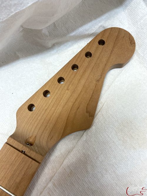 S-Style Replacement Neck / 1 pc. Roasted Maple / Pearloid Dots / Classic C (#GIN-3492) - Image 3