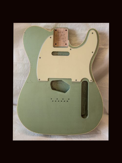 T-Style Body / Swamp Ash / 4 lbs. 5 oz. / Nitrocellulose 'Avocado Mist' / Double Bound - Light Relic (#GIN-3536)