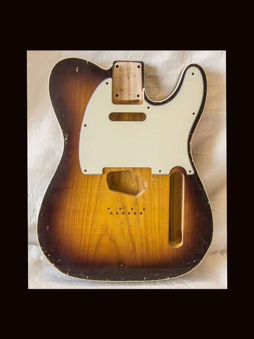 T-Style Body /Swamp Ash 1 Piece / 4 lbs. 2 oz. / Nitrocellulose 'Chocolate Burst' / Double Bound/Light-Medium Relic (#GIN-3530) - Image 2