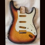 S-Style Body / 1 Piece Ultra Light Swamp Ash / 2 lbs. 14 oz. / Nitrocellulose '3 Tone Burst' / Med. Relic (#GIN-3532)