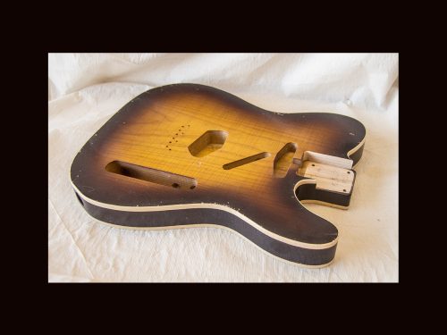 T-Style Body /Swamp Ash 1 Piece / 4 lbs. 2 oz. / Nitrocellulose 'Chocolate Burst' / Double Bound/Light-Medium Relic (#GIN-3530) - Image 4