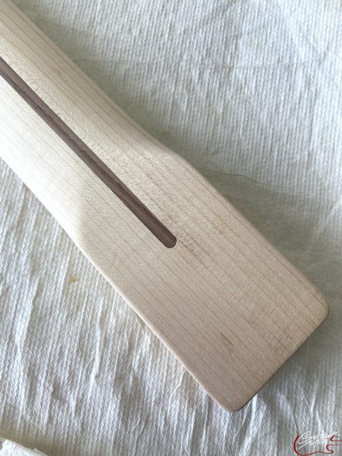 T-Style Replacement Neck / 1 pc. 1/4 Sawn Flame Maple / Abalone Dots / Chunky C (#GIN-3540) - Image 10