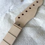 T-Style Replacement Neck / 1 pc. 1/4 Sawn Flame Maple / Abalone Dots / Chunky C (#GIN-3540)