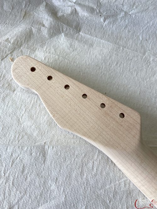 T-Style Replacement Neck / 1 pc. 1/4 Sawn Flame Maple / Abalone Dots / Chunky C (#GIN-3540) - Image 7