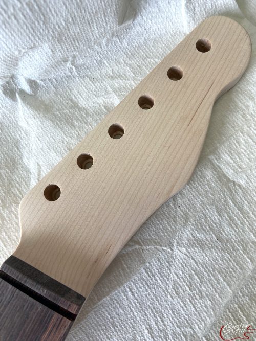 T-Style Replacement Neck / 2 pc. 1/4 Sawn Maple & Madagascar Rosewood / Chunky C (#GIN-3541) - Image 3