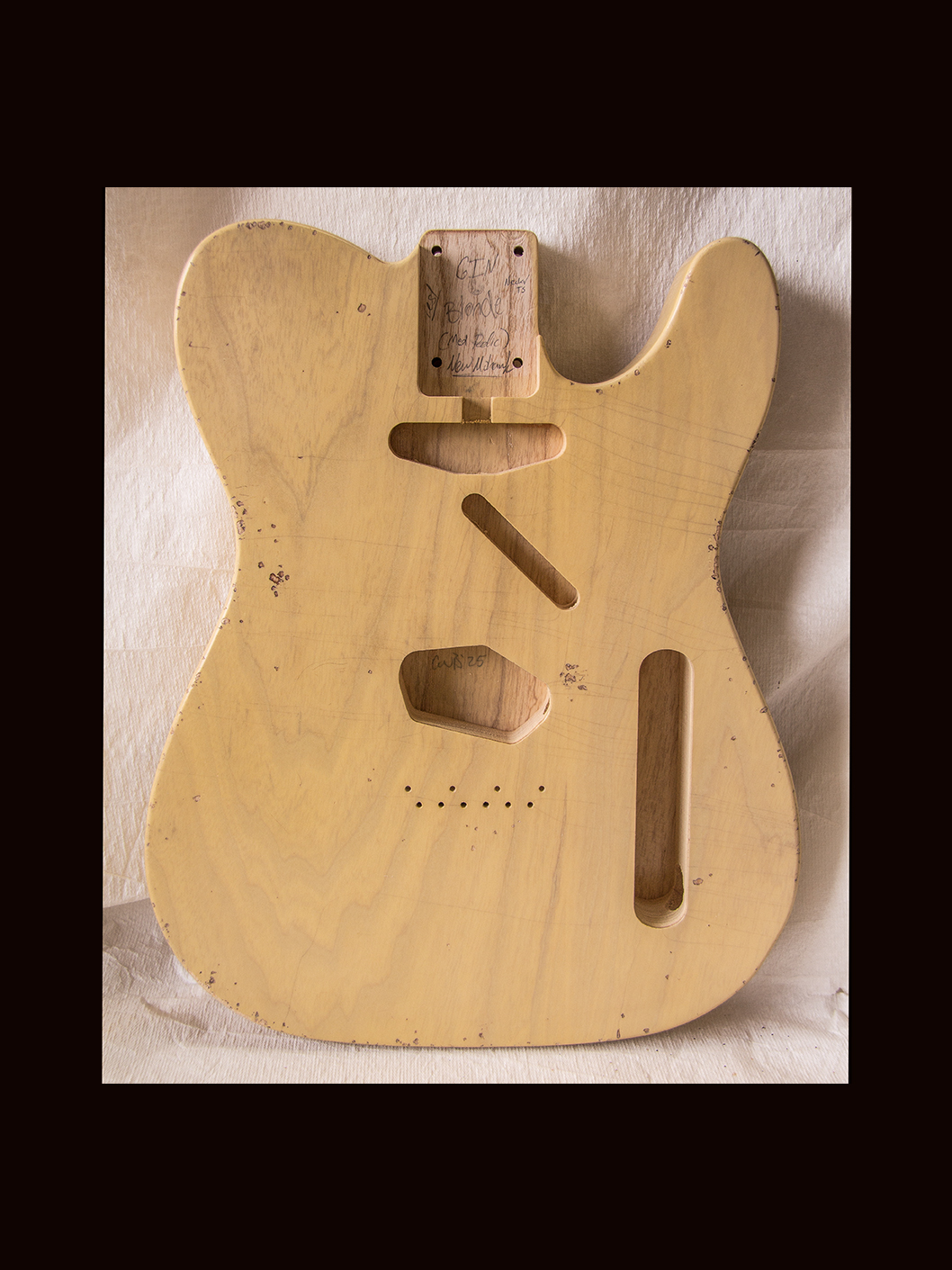 T-Style Body / Swamp Ash / 4 lbs. 3 oz. / Nitrocellulose 'Nocaster Blonde' / Med. Relic (#GIN-3551) - Image 3