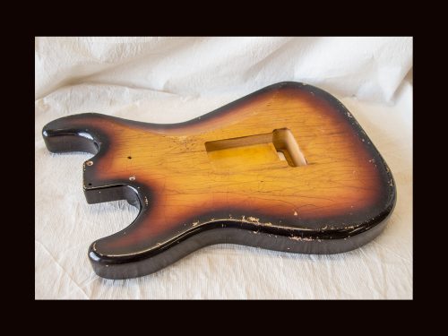 S-Style Body / 1 Piece Ultra Light Swamp Ash / 2 lbs. 14 oz. / Nitrocellulose '3 Tone Burst' / Med. Relic (#GIN-3532) - Image 5