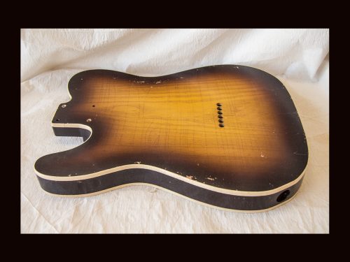 T-Style Body /Swamp Ash 1 Piece / 4 lbs. 2 oz. / Nitrocellulose 'Chocolate Burst' / Double Bound/Light-Medium Relic (#GIN-3530) - Image 6