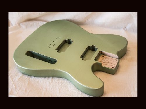 T-Style Body / Swamp Ash / 3 lbs. 14 oz. / Nitrocellulose 'Avocado Mist' / Light Relic (#GIN-3538) - Image 6