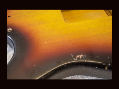 S-Style Body / 1 Piece Ultra Light Swamp Ash / 2 lbs. 14 oz. / Nitrocellulose '3 Tone Burst' / Med. Relic (#GIN-3531) - Image 7