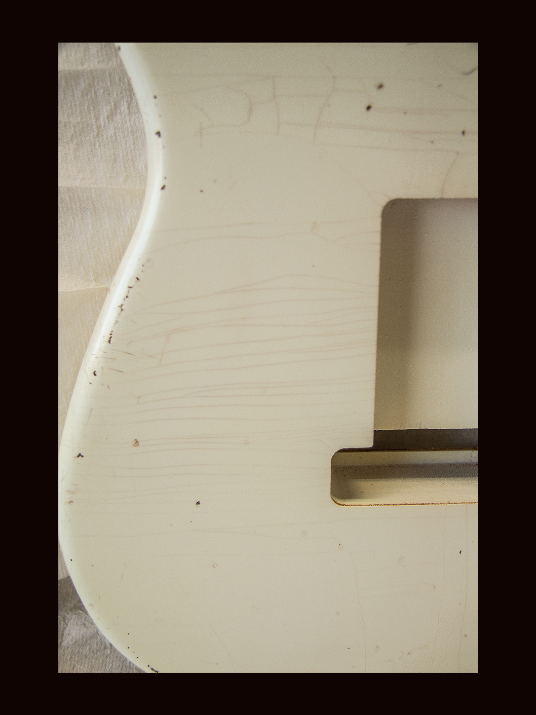 S-Style Body / Alder / 4 lbs. 1 oz. / Nitrocellulose 'Olympic White' / Med. Relic (#GIN-3562) - Image 7