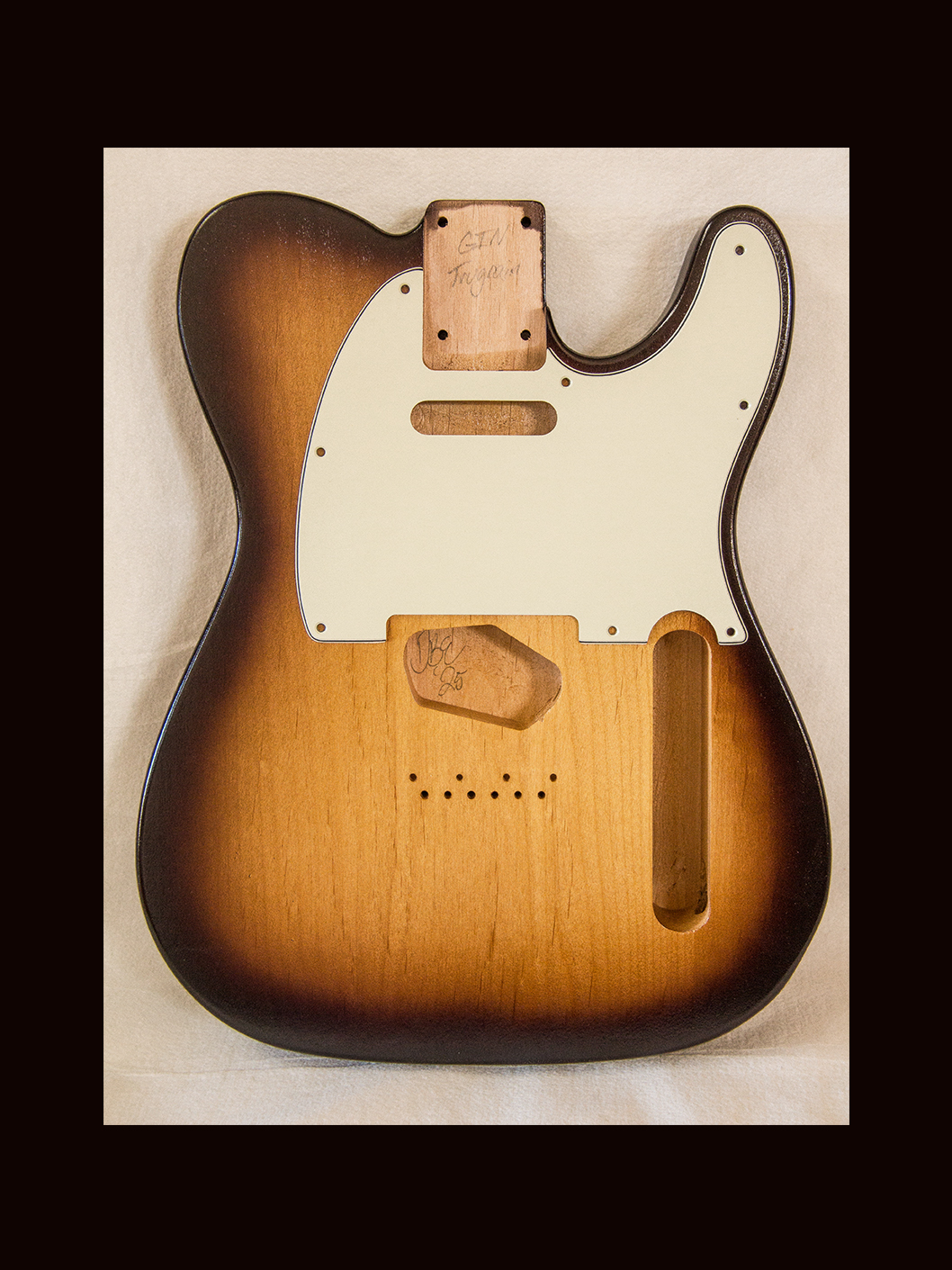 T-Style Body / Alder / 4 lbs. 3 oz. / Nitrocellulose 'Chocolate Burst' / Closet Clean (#GIN-3570) - Image 2