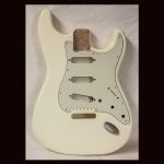 S-Style Body / Alder / 4 lbs. 0 oz. / Nitrocellulose 'Aged Olympic White' / Light-Med. Relic (#GIN-3650)