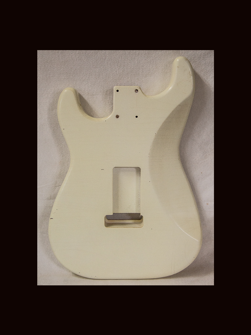 S-Style Body / Alder / 4 lbs. 0 oz. / Nitrocellulose 'Aged Olympic White' / Light-Med. Relic (#GIN-3650) - Image 5