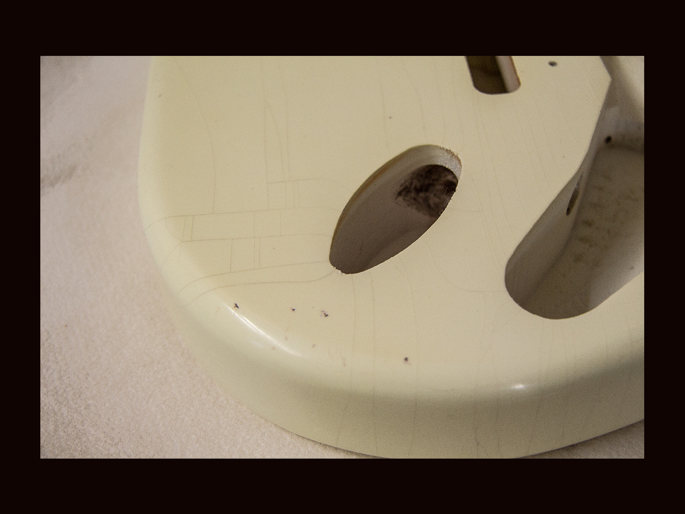 S-Style Body / Alder / 4 lbs. 0 oz. / Nitrocellulose 'Aged Olympic White' / Light-Med. Relic (#GIN-3650) - Image 6