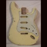 S-Style Body / Alder / 3 lbs. 11 oz. / Nitrocellulose 'Aged Olympic White' / Med. Relic (#GIN-3653)