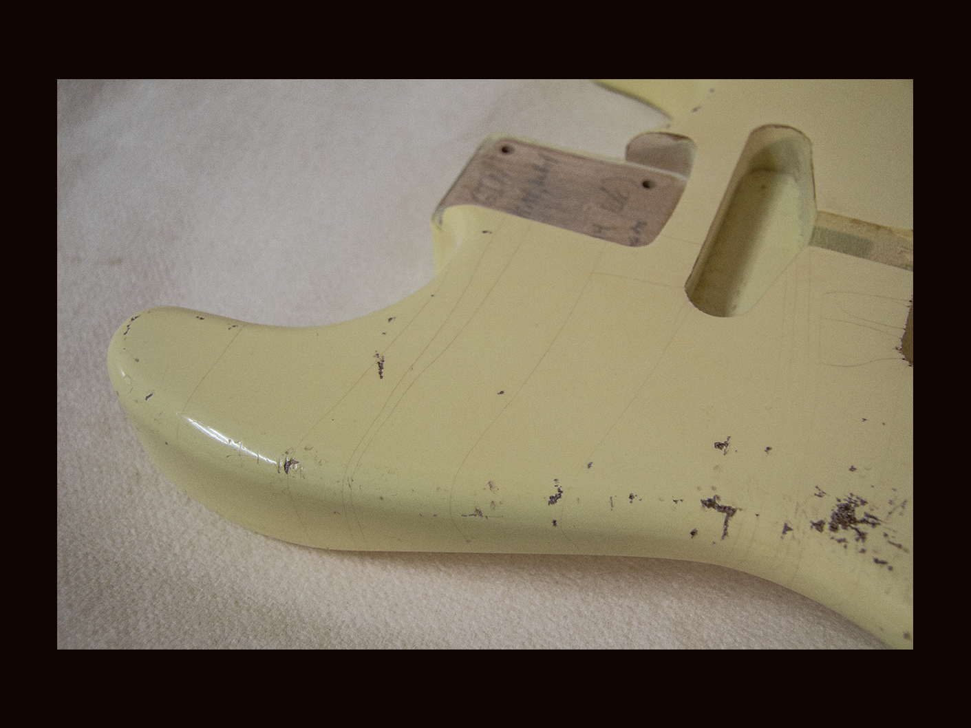 S-Style Body / Alder / 3 lbs. 11 oz. / Nitrocellulose 'Aged Olympic White' / Med. Relic (#GIN-3653) - Image 5