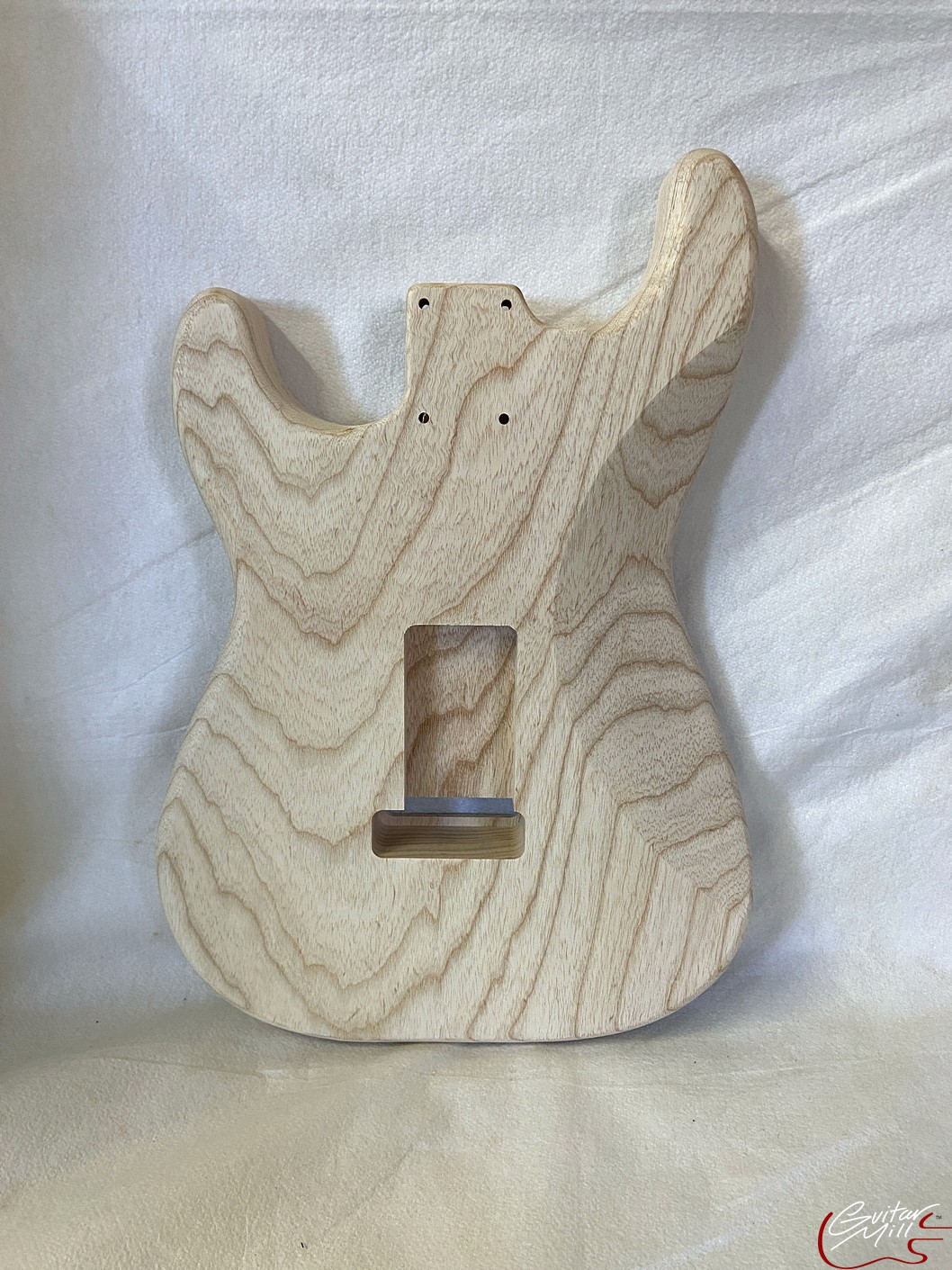 S-Style Body / 1 pc. Ultra Light Swamp Ash / 2 Point Tremolo / HSS / 3 lbs. 10 oz. (#GIN-3668) - Image 2