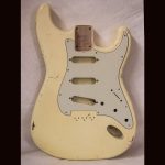 S-Style Body - HT/ Alder / 3 lbs. 14 oz. / Nitrocellulose 'Aged Olympic White' / Med-Hvy. Relic (#GIN-3679)