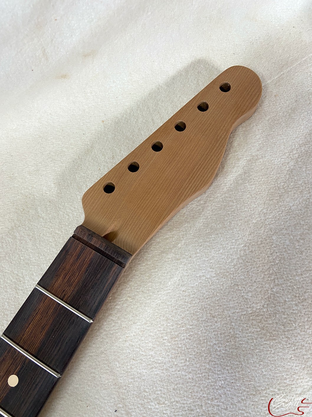 T-Style Replacement Neck / 2 pc. Roasted 1/4 Sawn Maple & Madagascar Rosewood / Chunky C / Headstock Adjust (#GIN-3688)