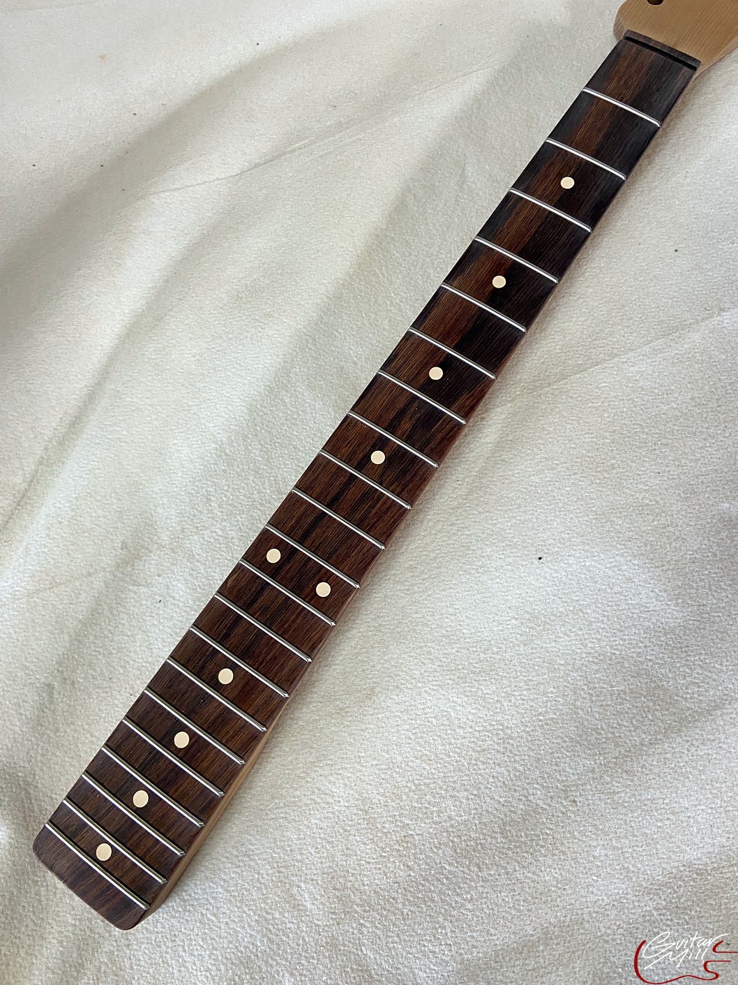 T-Style Replacement Neck / 2 pc. Roasted 1/4 Sawn Maple & Madagascar Rosewood / Chunky C / Headstock Adjust (#GIN-3688) - Image 4