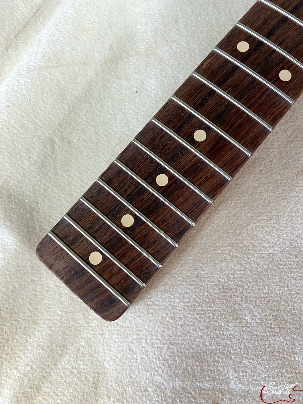 T-Style Replacement Neck / 2 pc. Roasted 1/4 Sawn Maple & Madagascar Rosewood / Chunky C / Headstock Adjust (#GIN-3688) - Image 5