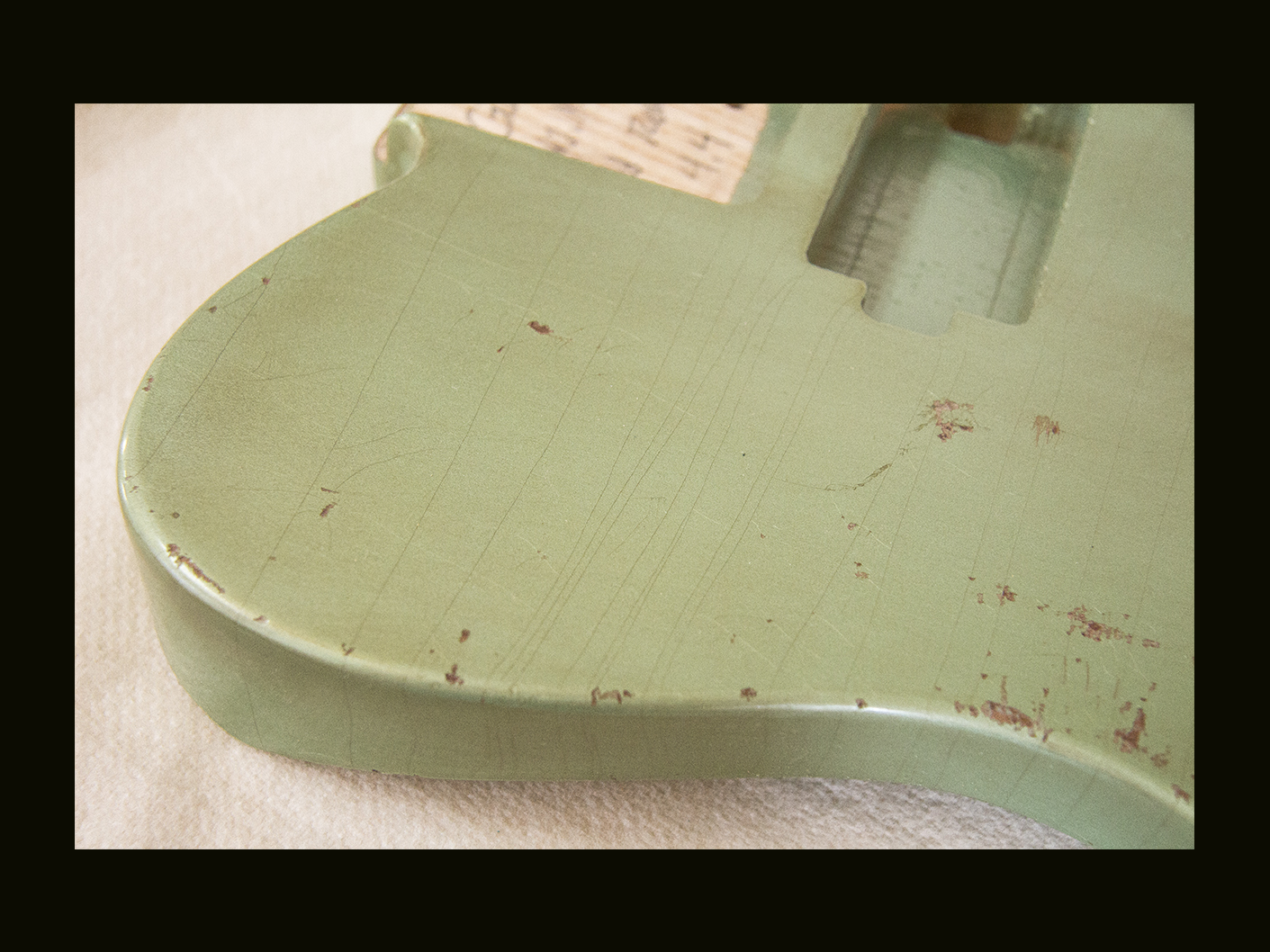 T-Style Body / Swamp Ash / 4 lbs. 4 oz. / Nitrocellulose 'Avocado Mist' / Med. Relic (#GIN-3743) - Image 4