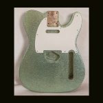 T-Style Body / Swamp Ash / 4 lbs. 5 oz. / Nitrocellulose 'Coke Bottle Green Flake' / 'Closet Clean' w/ Lacquer checking (#GIN-3750)