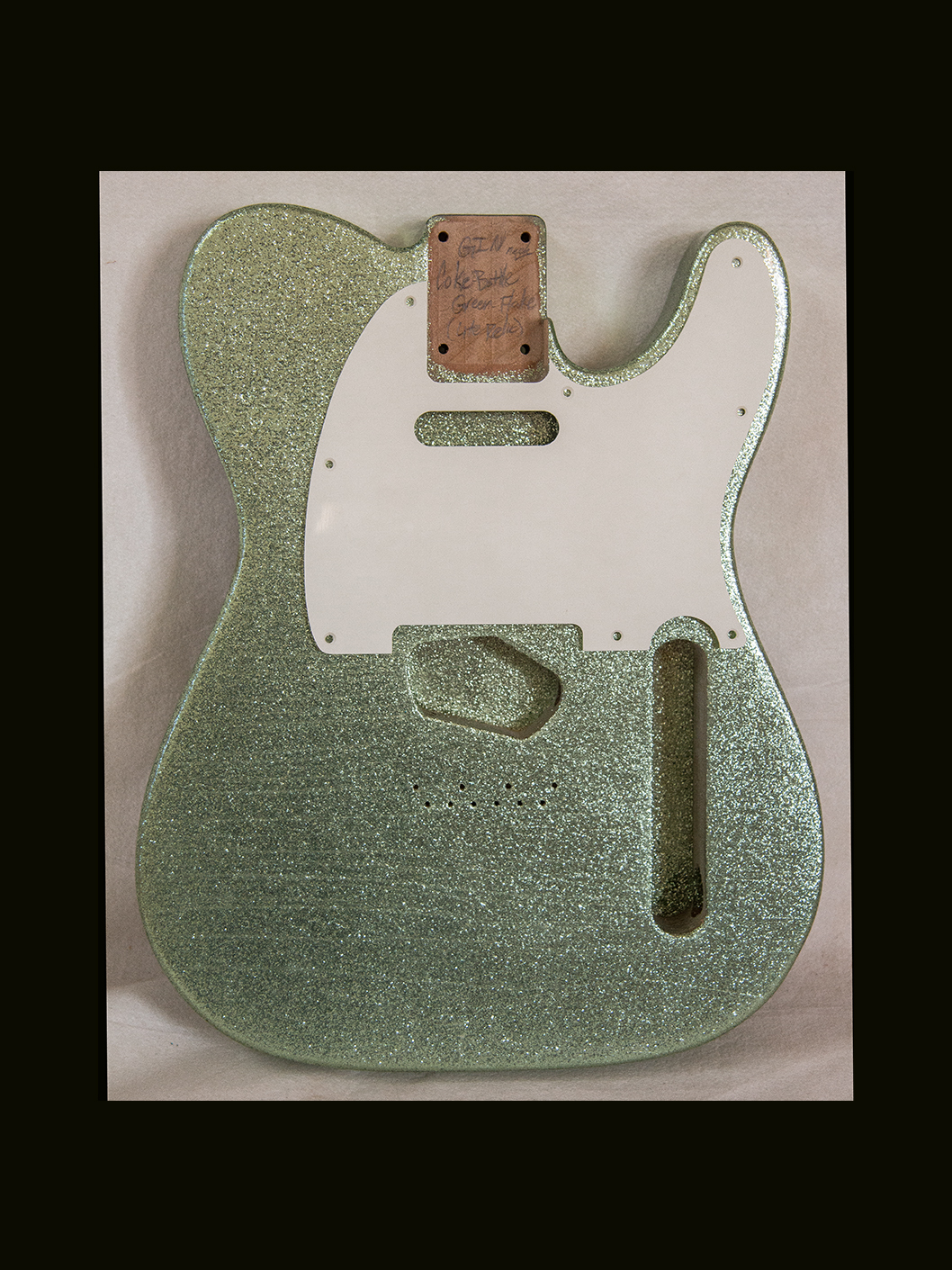 T-Style Body / Alder / 4 lbs. 11 oz. / Nitrocellulose 'Coke Bottle Green Flake' / 'Closet Clean' w/ Lacquer checking (#GIN-3752)