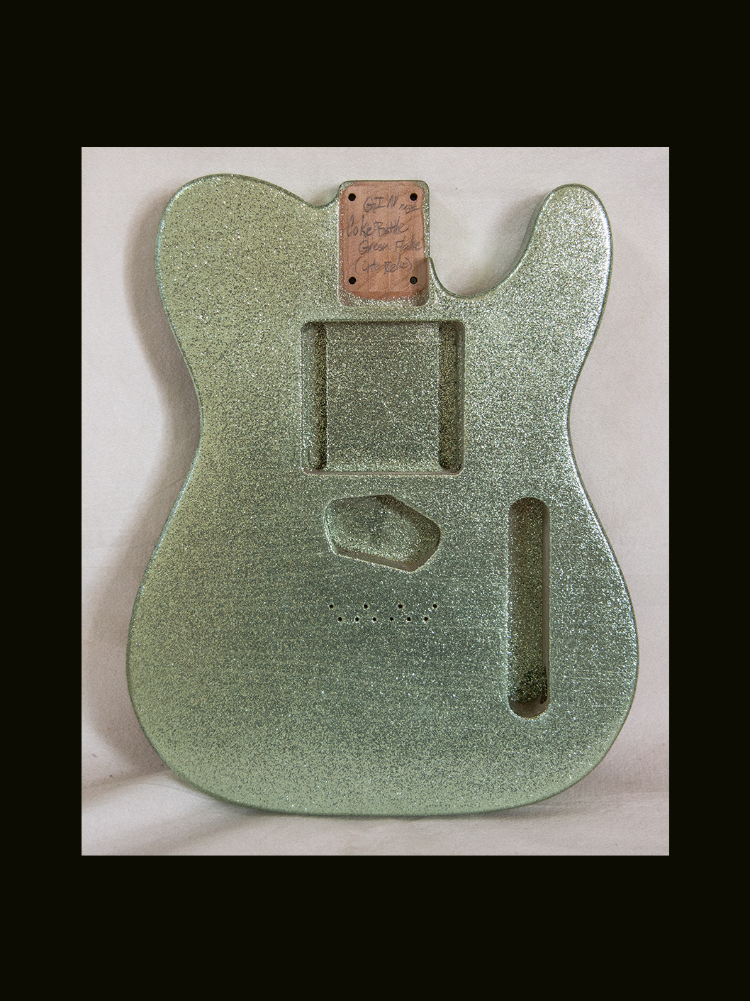T-Style Body / Alder / 4 lbs. 11 oz. / Nitrocellulose 'Coke Bottle Green Flake' / 'Closet Clean' w/ Lacquer checking (#GIN-3752) - Image 2
