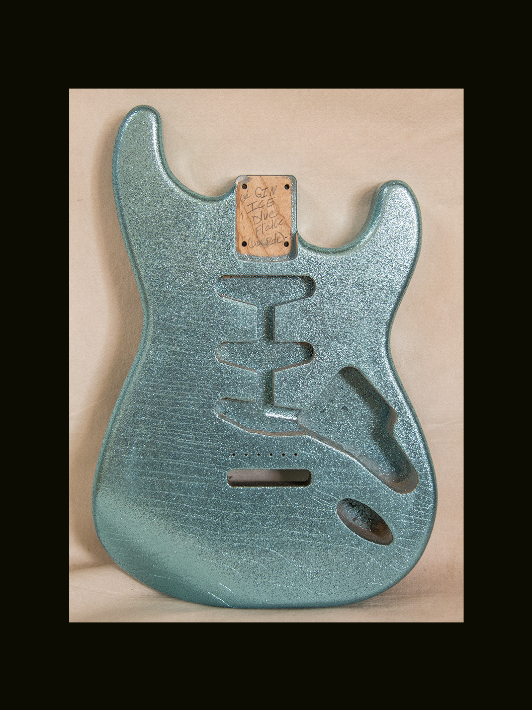 S-Style Body / Swamp Ash / 3 lbs. 9 oz. / Nitrocellulose 'Ice Blue Flake' / 'Closet Clean' w/ Lacquer checking (#GIN-3748) - Image 2