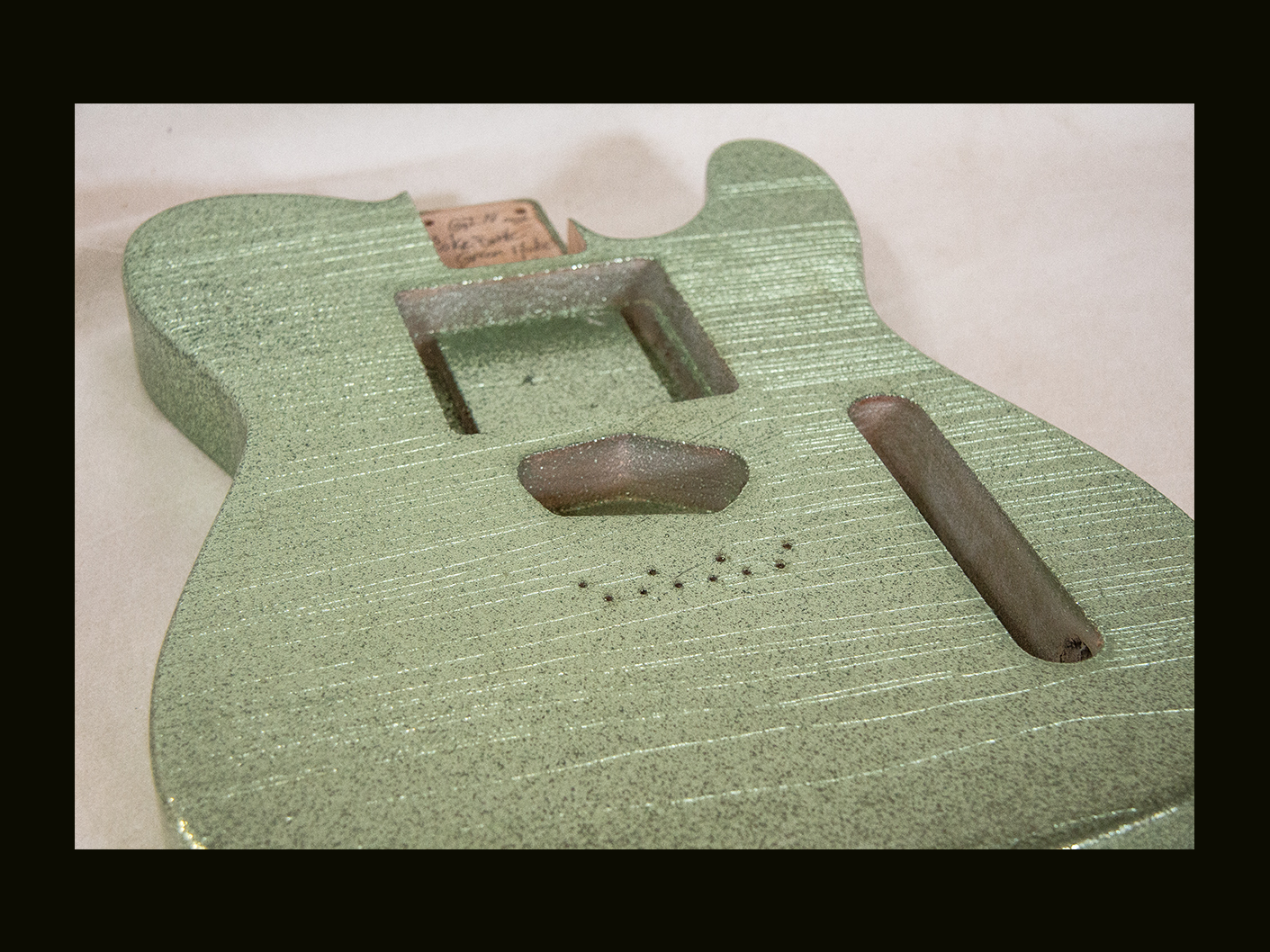 T-Style Body / Alder / 4 lbs. 11 oz. / Nitrocellulose 'Coke Bottle Green Flake' / 'Closet Clean' w/ Lacquer checking (#GIN-3752) - Image 3