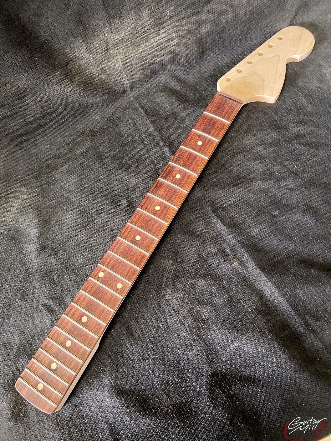 S or Jazz-Style Replacement Neck / 2 pc. Maple & Madagascar Rosewood / CBS Headstock / Chunky C (#GIN-3775) - Image 2