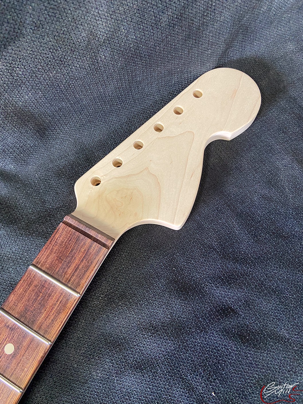 S or Jazz-Style Replacement Neck / 2 pc. Maple & Madagascar Rosewood / CBS Headstock / Chunky C (#GIN-3775)