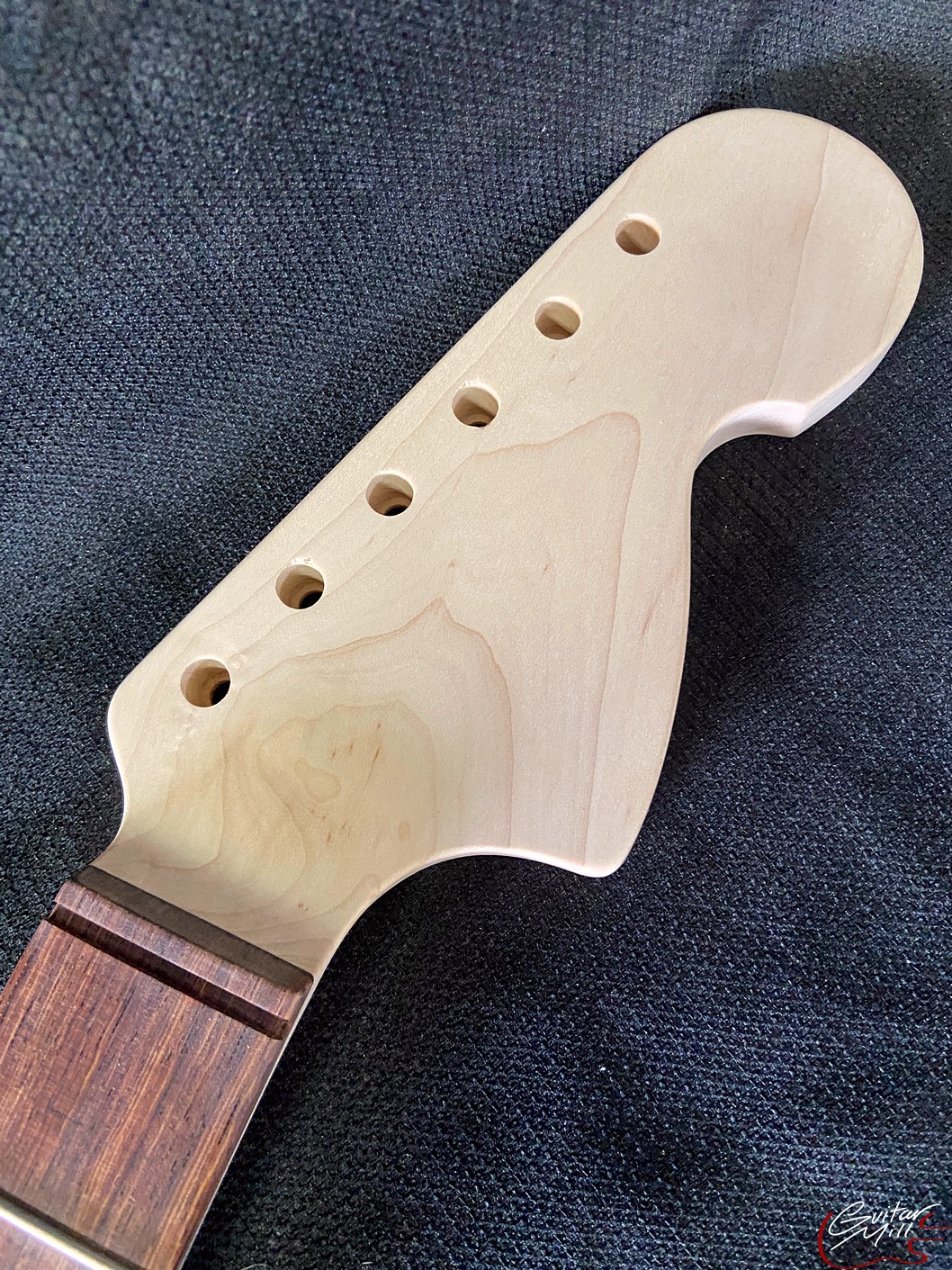 S or Jazz-Style Replacement Neck / 2 pc. Maple & Madagascar Rosewood / CBS Headstock / Chunky C (#GIN-3775) - Image 3