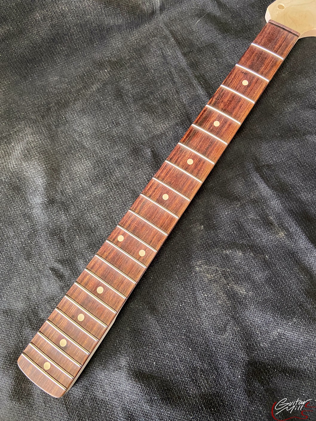 S or Jazz-Style Replacement Neck / 2 pc. Maple & Madagascar Rosewood / CBS Headstock / Chunky C (#GIN-3775) - Image 4