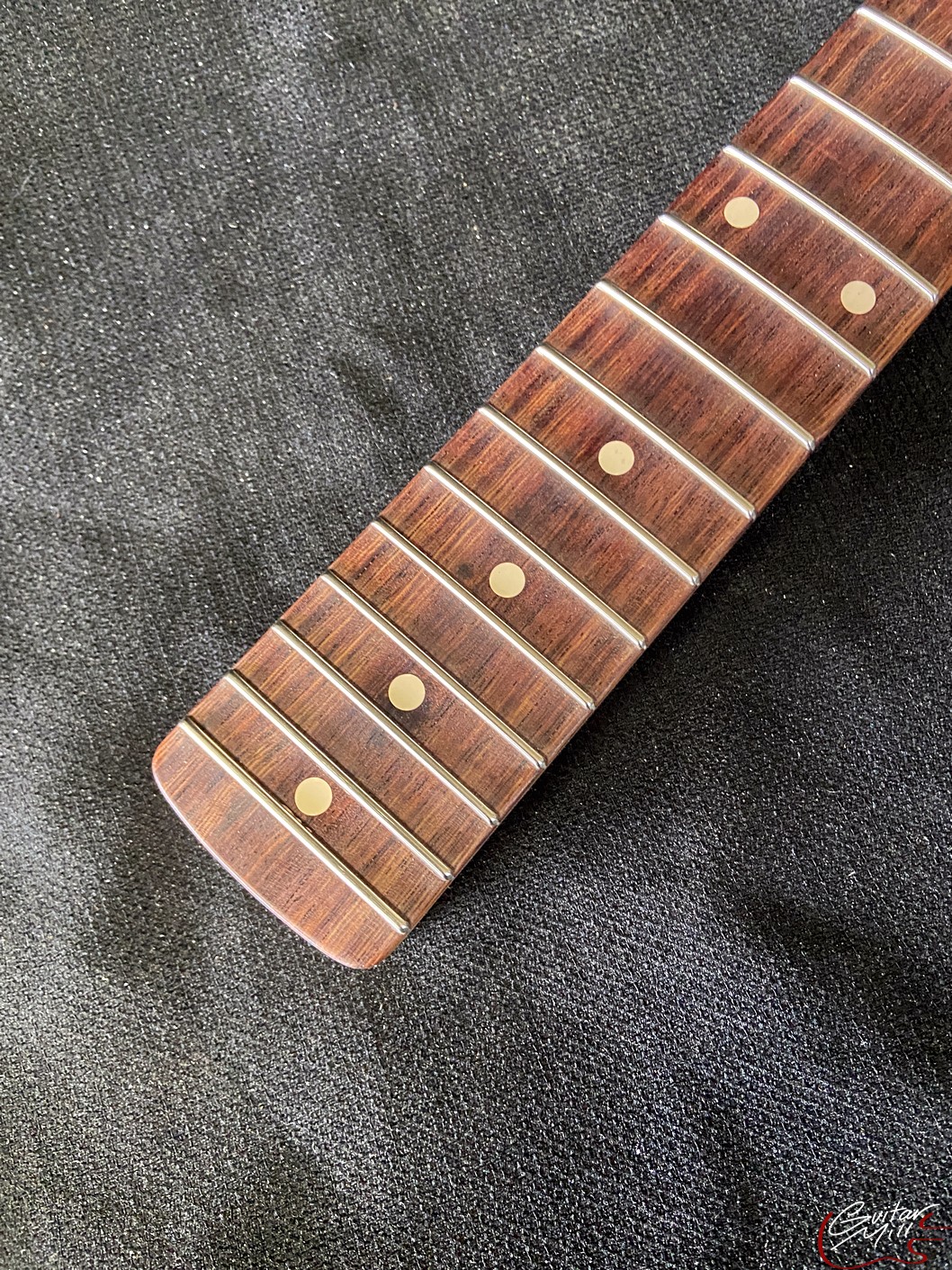 S or Jazz-Style Replacement Neck / 2 pc. Maple & Madagascar Rosewood / CBS Headstock / Chunky C (#GIN-3775) - Image 5