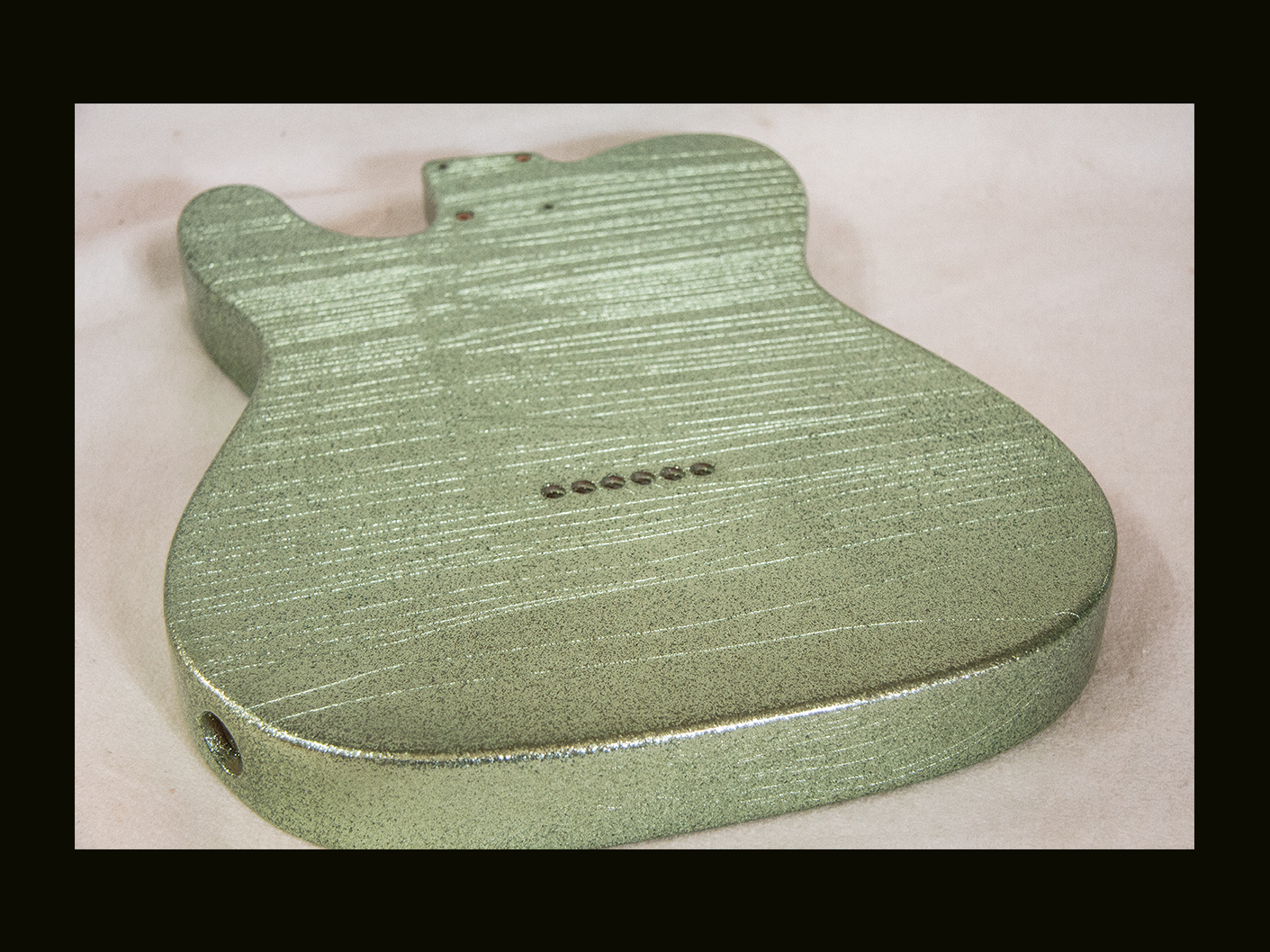 T-Style Body / Alder / 4 lbs. 11 oz. / Nitrocellulose 'Coke Bottle Green Flake' / 'Closet Clean' w/ Lacquer checking (#GIN-3752) - Image 4