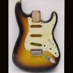 S-Style Body - Partially Assembled - Parts Included! / 1 PC Swamp Ash / 3 lbs. 13 oz. / Nitrocellulose 'Faded 3 Tone Sunburst' / Light Relic (#GIN-3821)