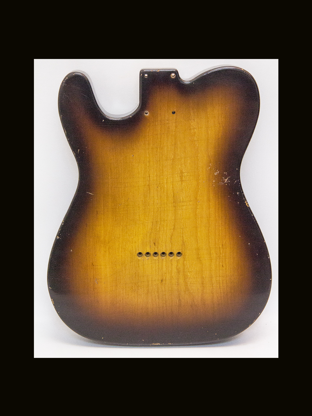 '72 Hollow T-Style Body / 1 PC. Swamp Ash / 3 lbs. 12 oz. / Nitrocellulose 'Chocolate Burst' / Light Relic (#GIN-3823) - Image 4
