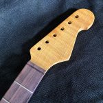S-Style Replacement Neck / 2 pc. Roasted 1/4 Sawn Flame Maple & Indian Rosewood / Classic C (#GIN-3824)
