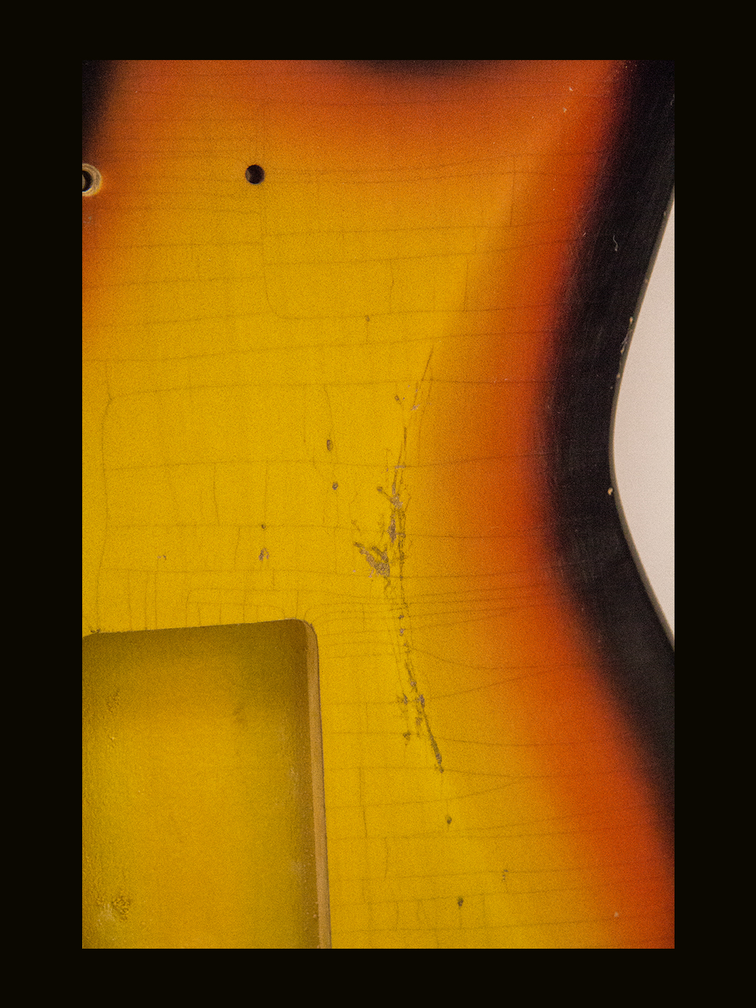S-Style Body / Alder / 3 lbs. 6 oz. / Nitrocellulose '3 Tone Sunburst'/'Target Burst' / Light Relic (#GIN-3866) - Image 5