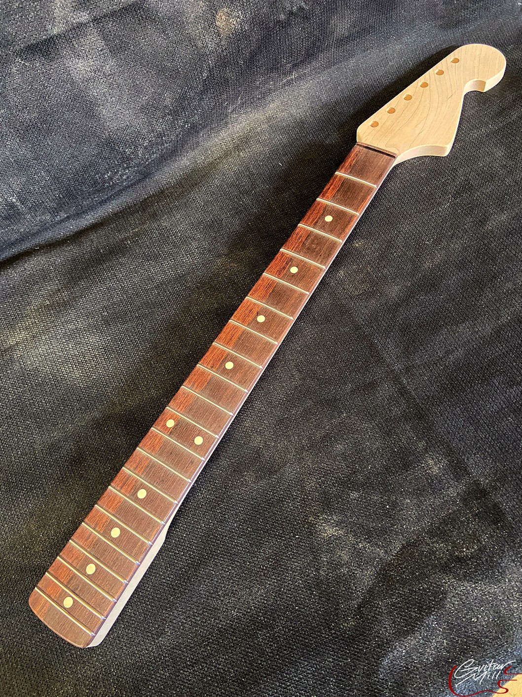 Jazz-Style Replacement Neck / 2 pc. Maple & Madagascar Rosewood / Chunky C (#GIN-3875) - Image 2